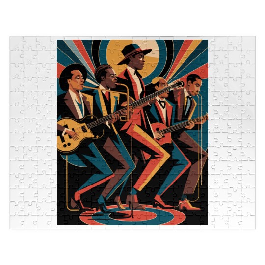 New Orleans Jazz Band art – Elegant New Orleans Ja Jigsaw Puzzles