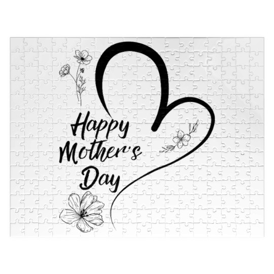 Happy mothers day heart and flower Jigsaw Puzzles