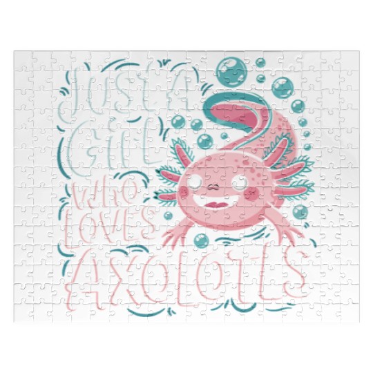 Whimsical Axolotl Love Design Jigsaw Puzzles