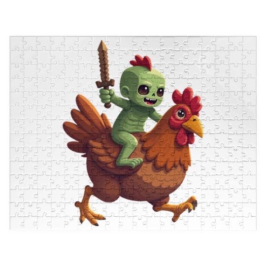 Zombie Chicken Jockey Jigsaw Puzzles