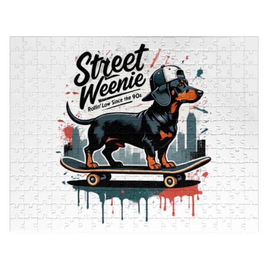 Dachshund Street Weanie Jigsaw Puzzles