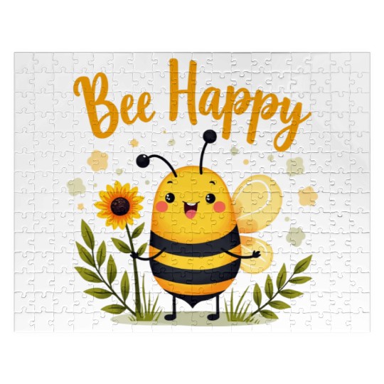 Happy Beekeeping Bee with Sunflower Joy Jigsaw Puzzles
