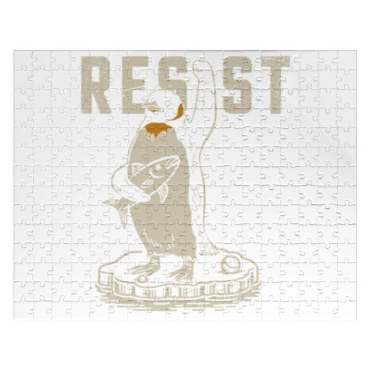 Funny Protest Against Tariffs Resist Penguin Jigsaw Puzzles
