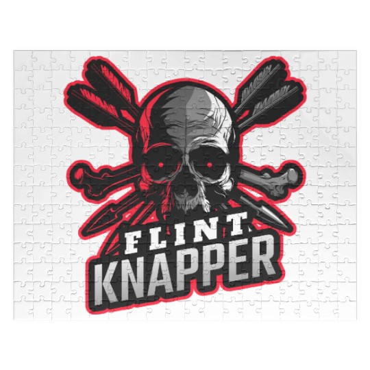 Skull and Arrows Flint Knapper Jigsaw Puzzles