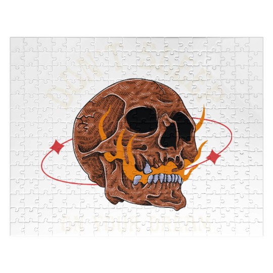 Don't Sleep On Your Dreams" - Skeleton Skull Jigsaw Puzzles