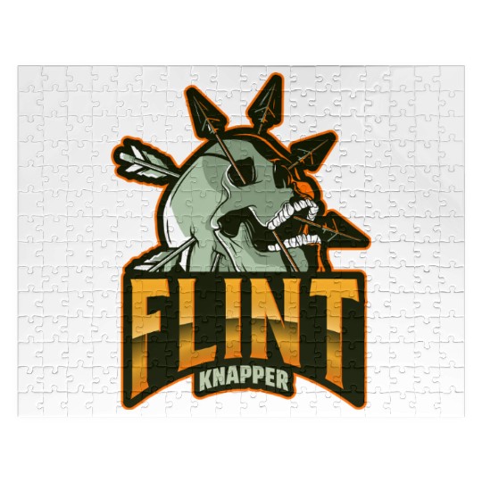 Flint Knapper Skull and Arrows Jigsaw Puzzles