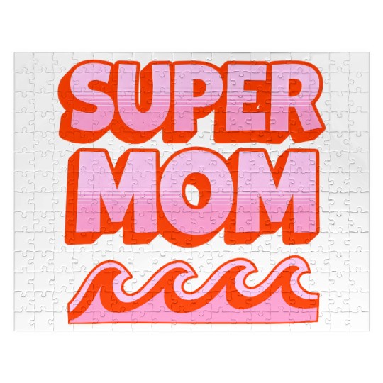 Super Mom Retro Summer Design Jigsaw Puzzles