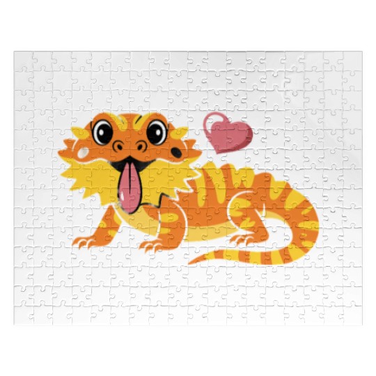 Kawaii Cartoon Reptile Pogona Herpetology Bearded Jigsaw Puzzles