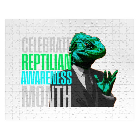 Reptilian Awareness Month Lizard People Jigsaw Puzzles