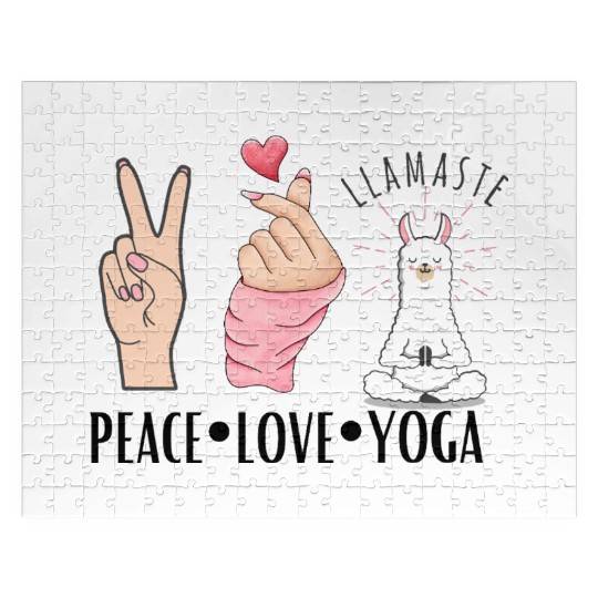 peace love yoga Jigsaw Puzzles