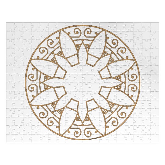 Sunspire Bloom Mandala Jigsaw Puzzles – Golden Radiance Desig