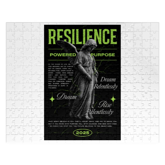 Resilience Angel – Neon Motivational Art Jigsaw Puzzles