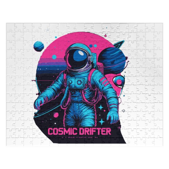 Cosmic Drifter Synthwave Jigsaw Puzzles