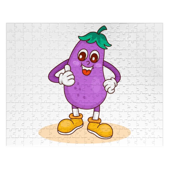 Animated Eggplant Character Design Jigsaw Puzzles