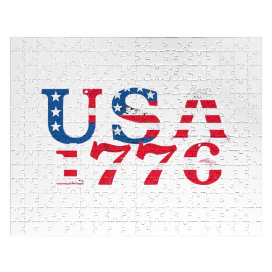 USA Established 1776 Stars Red White Blue Jigsaw Puzzles
