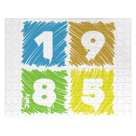 40th birthday Colorful Patches since 07/1985 Jigsaw Puzzles