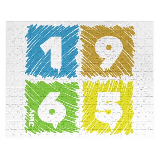 60th birthday Colorful Patches since 07/1965 Jigsaw Puzzles