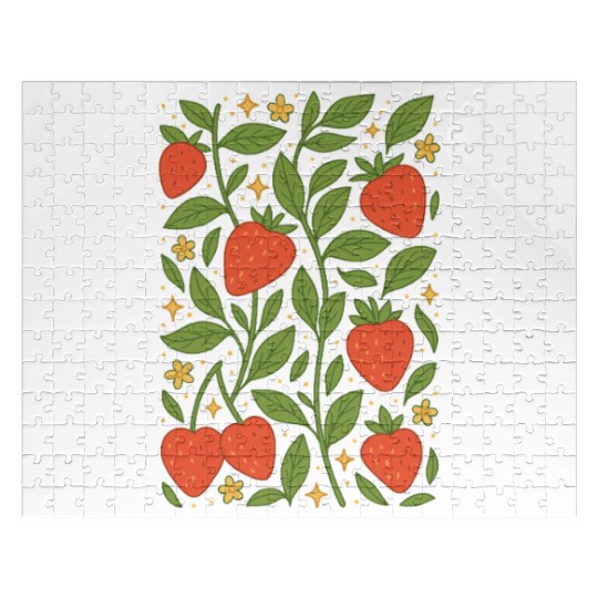 Strawberry Garden Pattern Jigsaw Puzzles
