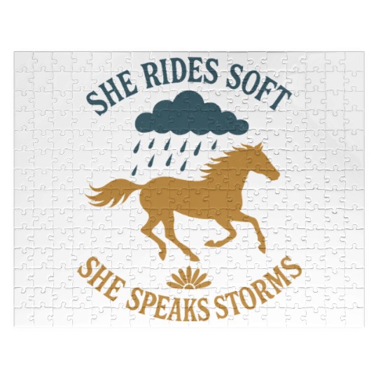 Soft Cowgirl Floral Rodeo Western Aesthetic Horse Jigsaw Puzzles