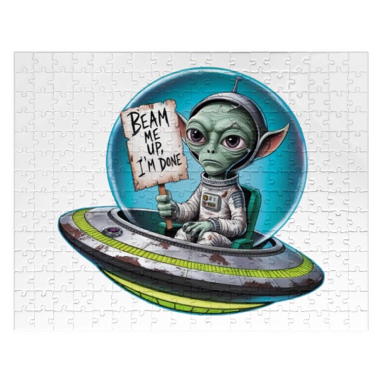 UFO Mars beam me up Allien Jigsaw Puzzles