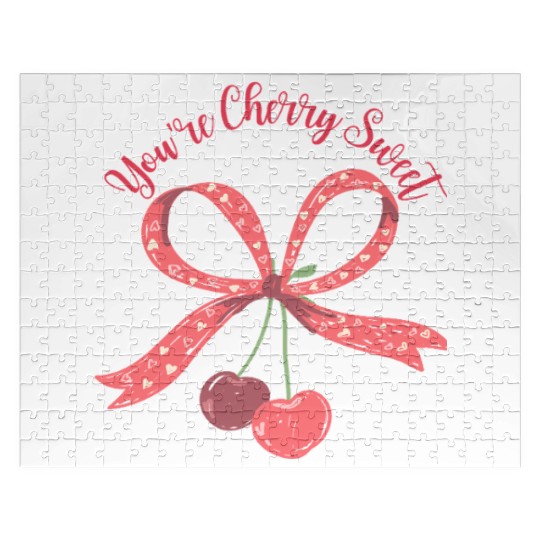 You're Cherry Sweet Cute Cherry Bow Pun Jigsaw Puzzles