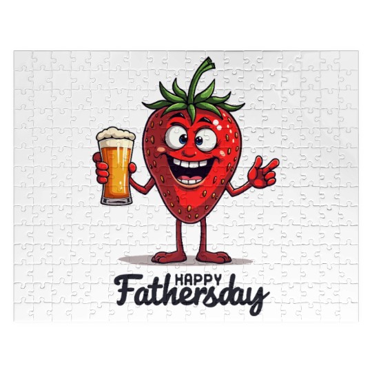 Funny Strawberry for Father's Day with Beer Jigsaw Puzzles