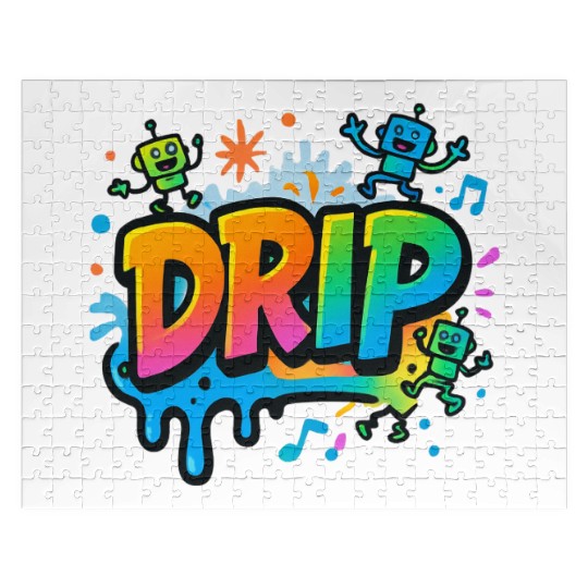 DRIP Graffiti Robot Jigsaw Puzzles – Fun Streetwear Style