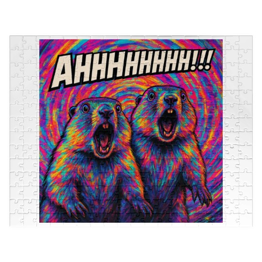 AHHHHHHH!!! – Screaming Marmots Go Psychedelic Jigsaw Puzzles