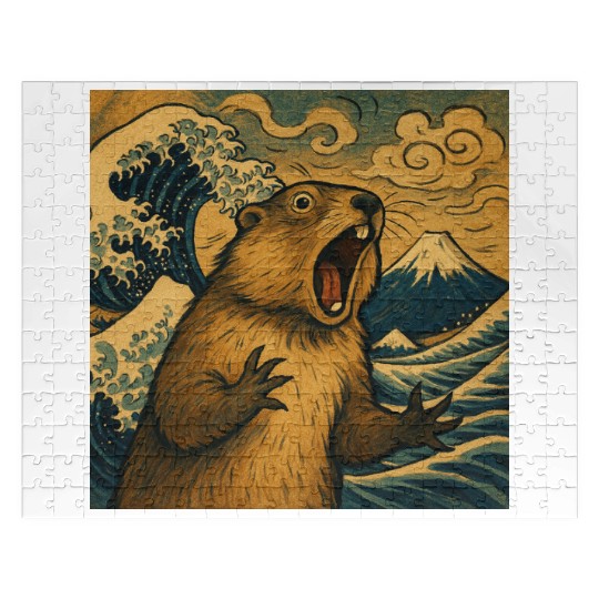 The Great Scream off Kanagawa – Marmot Overboard Jigsaw Puzzles