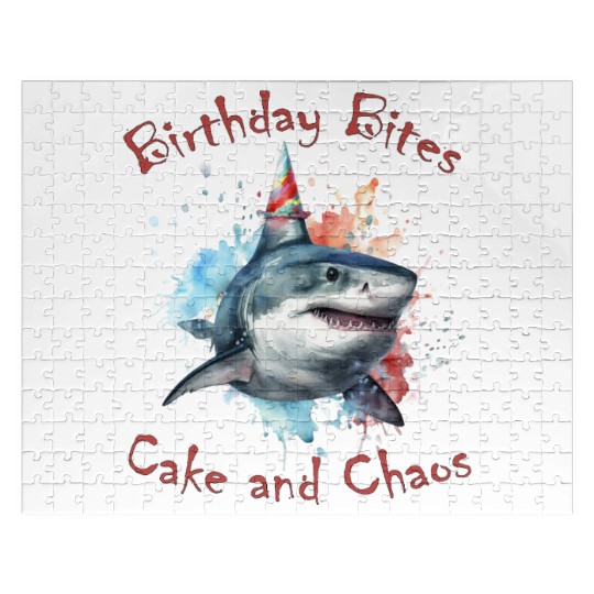 Birthday Party Shark: Whimsical and Fun Jigsaw Puzzles