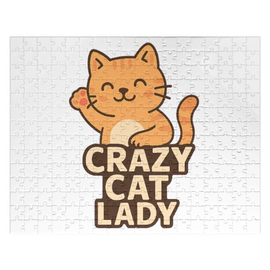 Crazy Cat Lady – Cute Cat Lover Design Jigsaw Puzzles