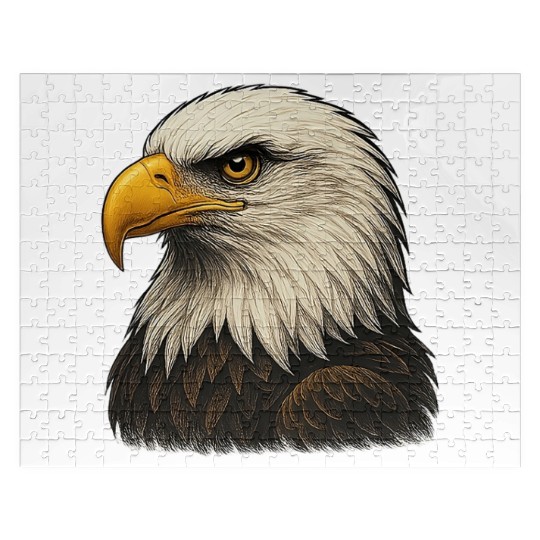 Majestic Bald Eagle Head Illustration Jigsaw Puzzles