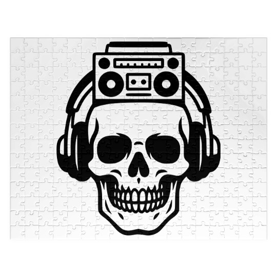Music Head, skull, boombox, streetwear Jigsaw Puzzles