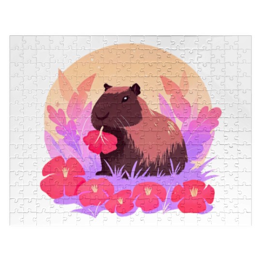 Blooming Capybara Joy Jigsaw Puzzles