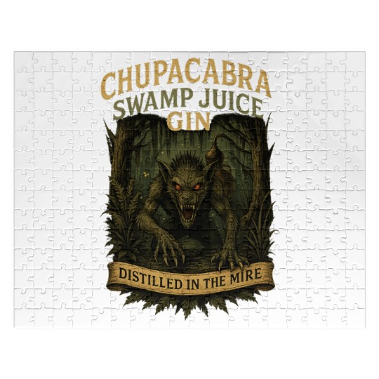 Chupacabra Swamp Juice Gin Jigsaw Puzzles