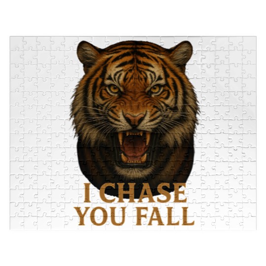 "I Chase – You Fall | Fierce Roaring Tiger Graphic Jigsaw Puzzles