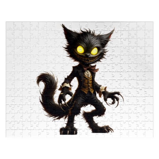 Demonic Cat Gentleman – Creepy Grinning Beast Jigsaw Puzzles