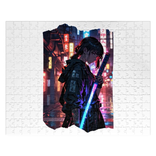 Cyberpunk Samurai Girl Jigsaw Puzzles
