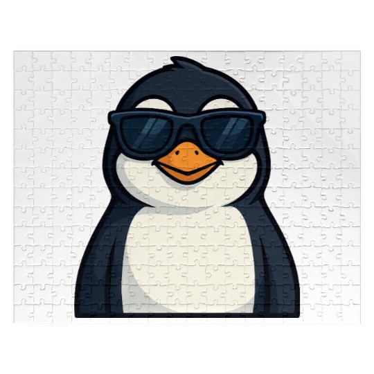 Cool penguin with sunglasses summer funny Jigsaw Puzzles