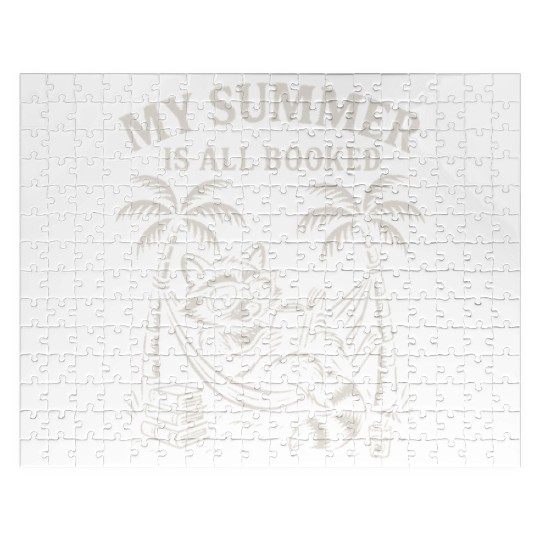 My Summer Is All Booked Book Lover Raccoon Jigsaw Puzzles