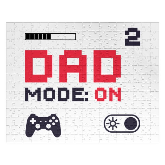 Dad Mode On Retro Gamer Dad Pixel Art Design Jigsaw Puzzles