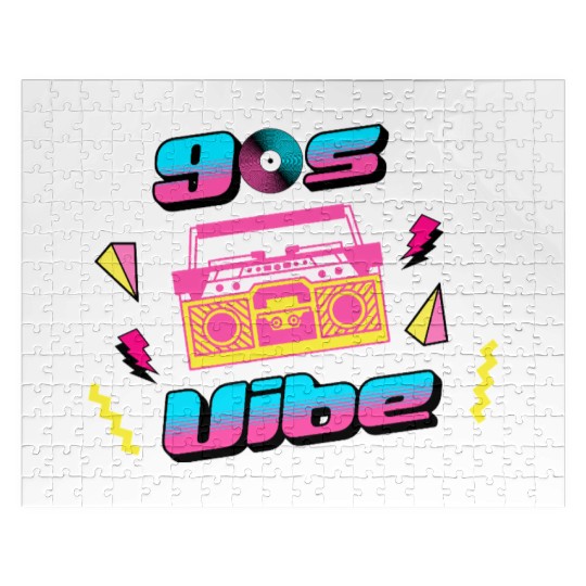 90s Vibe Retro Nostalgia Boombox Jigsaw Puzzles