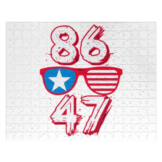 "8647" Star & Stripes Sunglasses Graphic Design Jigsaw Puzzles