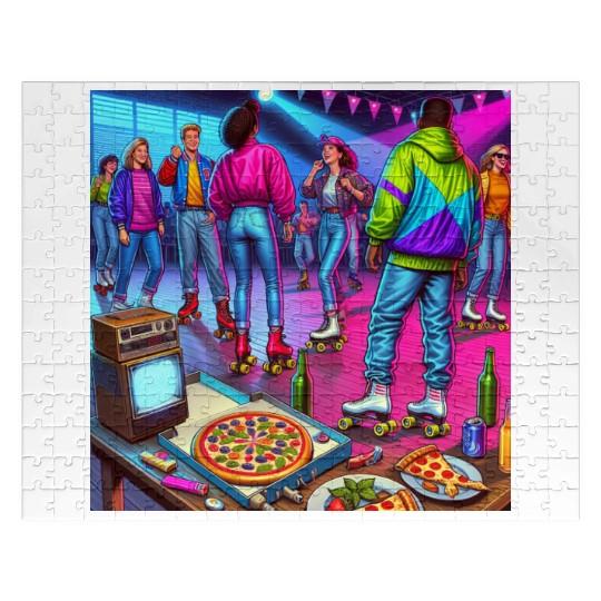 Vibrant Retro Festival Gathering Jigsaw Puzzles