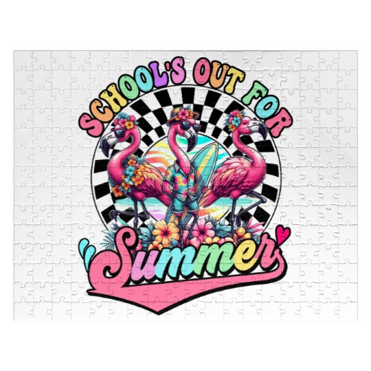 Schools Out For Summer Flamingo Teaches Students Jigsaw Puzzles