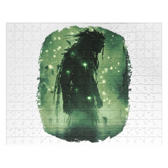 Swamp Demon with Glowing Aura and Haunt Magic Jigsaw Puzzles