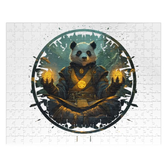 Spiritual Panda With Bright Aura Jigsaw Puzzles