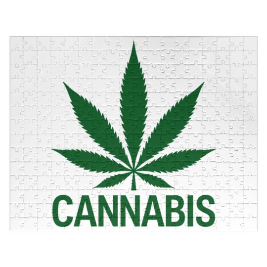 Cannabis Hemp Leaf Statement Green Look Jigsaw Puzzles