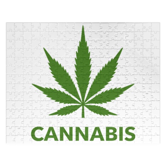 Cannabis Hemp Leaf Statement Green Look Jigsaw Puzzles