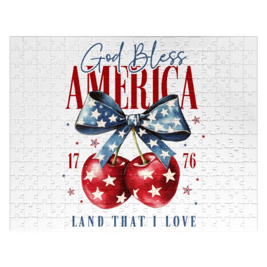 4th of July Cherry America Coquette Jigsaw Puzzles